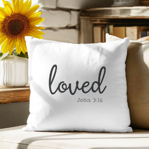 Minimalista John 3:16 querido almohada de lanzamie