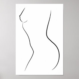 Minimalista Línea de arte Cuerpo de mujer Ilustrac