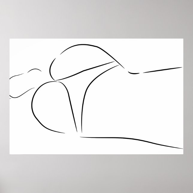 Minimalista línea de arte mujer cuerpo Ilustracion (Frente)