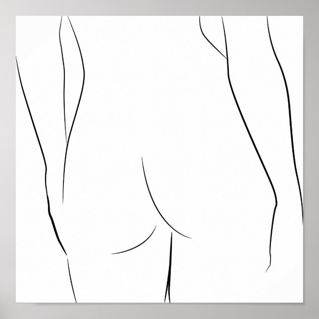 Minimalista línea de arte mujer cuerpo Ilustracion (Frente)