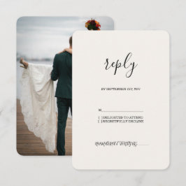 minimalista lujo crema elopement boda RSVP