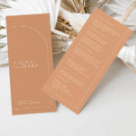 Minimalista menú Boda de estilo moderno Rust Boho<br><div class="desc">Diseñado para coordinar con para la colección de invitaciones a bodas "Arches Minimalistas". Para cambiar detalles, haga clic en "Detalles". Para mover el texto o cambiar el tamaño, la fuente o el color, haga clic en "Editar usando la herramienta de diseño". Vea el enlace de la colección en esta página...</div>