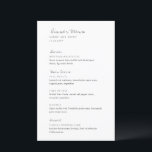 Minimalista menú Boda moderno negro y blanco<br><div class="desc">Menú boda moderno con un diseño sencillo y mínimo con fuentes serif y script.</div>