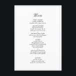 Minimalista menú de cena rústico elegante de bodas<br><div class="desc">Minimalista Rústico Elegante menú de cena negro y Boda blanco - Siéntase libre de personalizar y personalice este sencillo y elegante menú de bodas. Las opciones de edición están disponibles.</div>