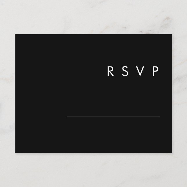 Minimalista Moderna | Tarjeta Postal de RSVP de Bo (Anverso)