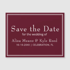 Minimalista Moderno Burgundy Save the Date