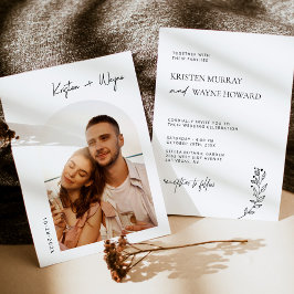 Minimalista moderno con invitación a la boda fotog