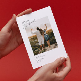 Minimalista moderno Dos fotos Tarjeta navideña Fel