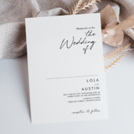 Minimalista Moderno El Boda De La Invitación