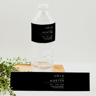 Minimalista moderno   Etiqueta de botella de agua 