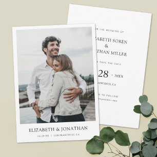 Minimalista moderno Guardar la invitación a la bod