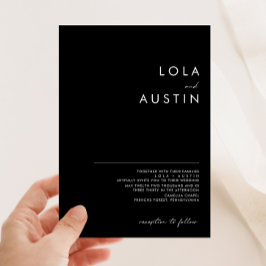 Minimalista moderno | Invitación a la boda negra