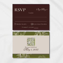 Minimalista moderno Mousse Brown QR Wedding RSVP