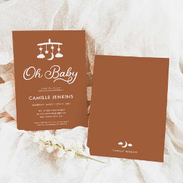Minimalista moderno Oh Invitación a Baby Shower