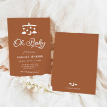 Minimalista moderno Oh Invitación a Baby Shower