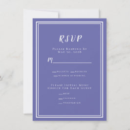 Minimalista moderno Periwinkle Boda azul RSVP