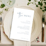 Minimalista moderno simple | Menú Boda azul turbio<br><div class="desc">El boda,  blanco y polvoriento,  propone una carta elegante y minimalista,  pero muy elegante,  con un guión moderno y un diseño depurado.</div>