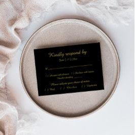 Minimalista moderno | Tarjeta de respuesta de oro