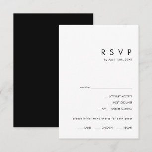 Minimalista moderno Tarjeta RSVP de selección de