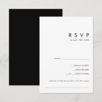 Minimalista moderno | Tarjeta RSVP de solicitud de