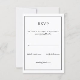 Minimalista Monograma negro y blanco rsvp