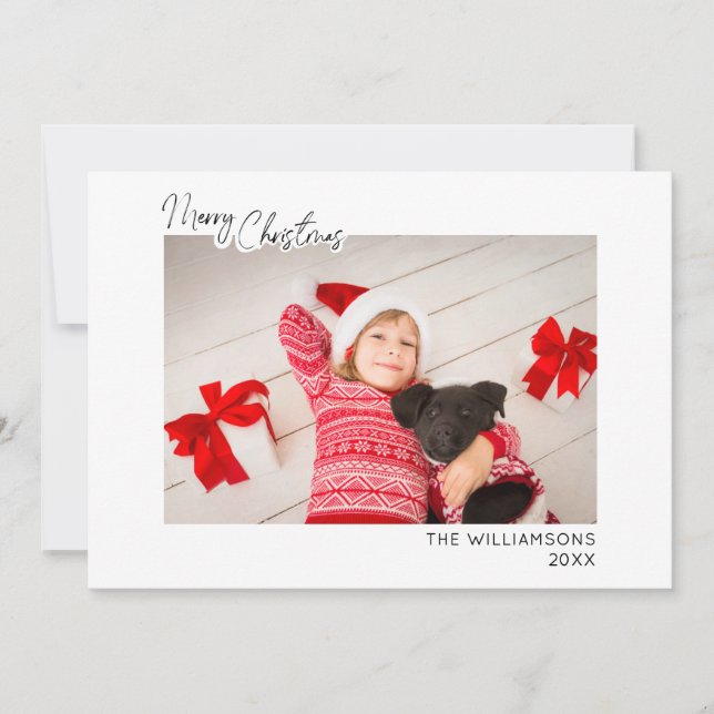 Minimalista Navidad Familiar con Letra Script (Anverso)