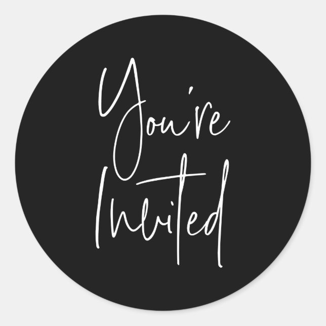 Minimalista negro, eres Sello para sobres invitado (Anverso)