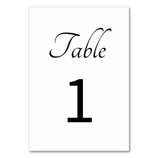 Minimalista: Número de mesa blanco (Anverso)