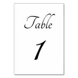 Minimalista: Número de Mesa Blanco y en Cursiva