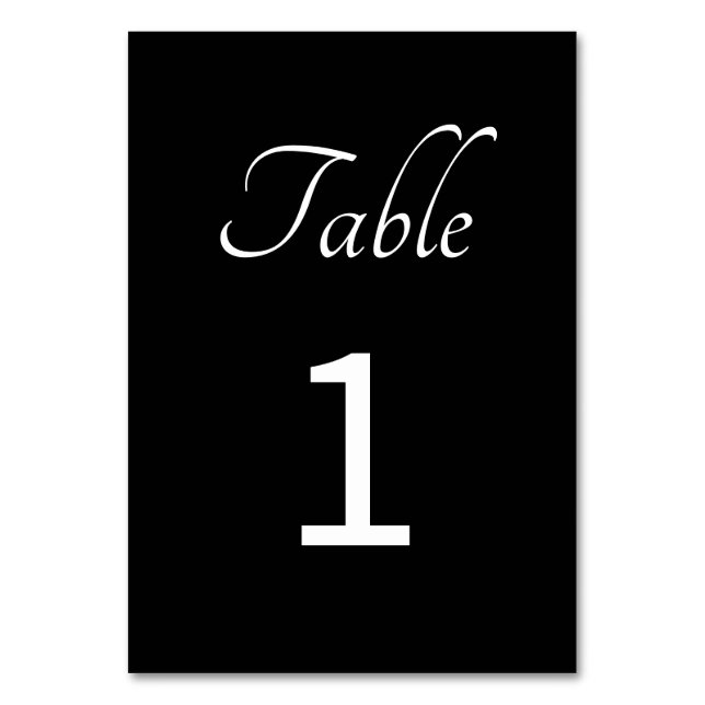 Minimalista: Número de Mesa Negro (Anverso)