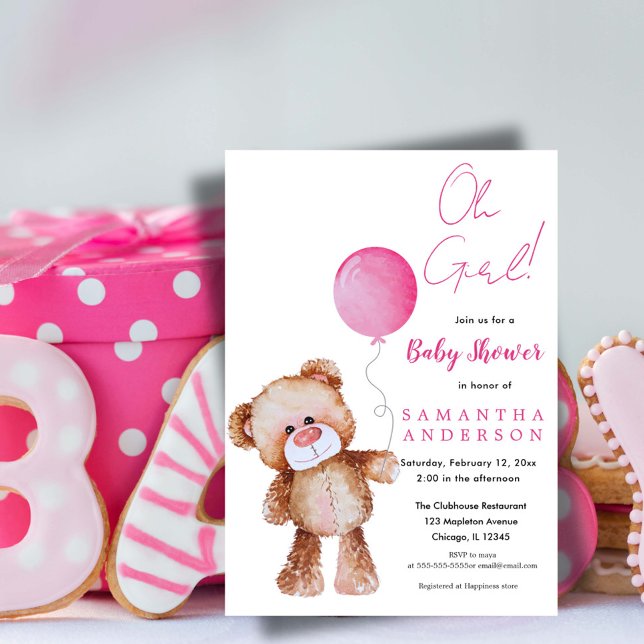 "Minimalista "¡Oh Chica!" Invitación de Baby Showe (Subido por el creador)