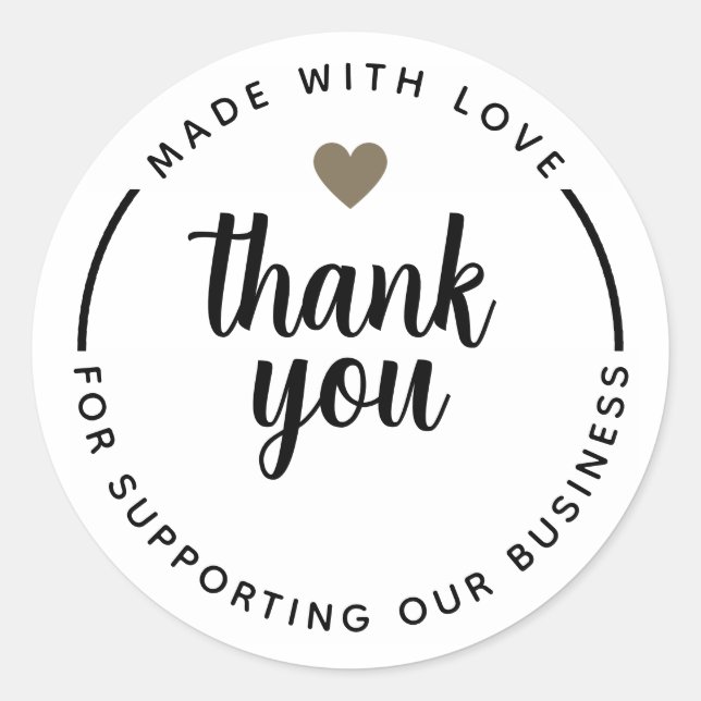 Minimalista Pegatina de Círculo Simple Gracias (Anverso)