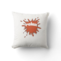 Minimalista pincel rojo "Relax" almohada cuadrada