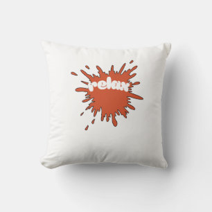 Minimalista pincel rojo "Relax" almohada cuadrada