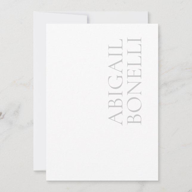 Minimalista profesional audaz moderno gris blanco (Anverso)