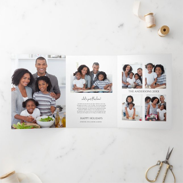 Minimalista qué tarjeta de vacaciones triquinales  (Interior)