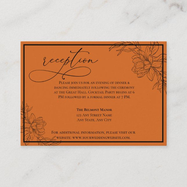 Minimalista recepción moderna de boda Terracota (Anverso)