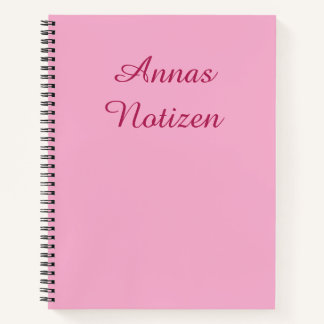 Minimalista Rosa con Texto Magenta Cuaderno Alemán