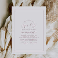 Minimalista Rosa Gold Sip y ver invitación