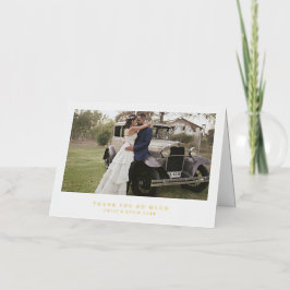 Minimalista Simple Foto Boda Agradecimiento Oro