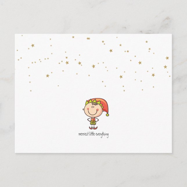 Minimalista Simple Más Alegre Elfo Navidad (Anverso)