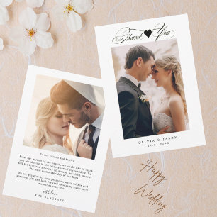 Minimalista Tarjeta de agradecimiento de boda con