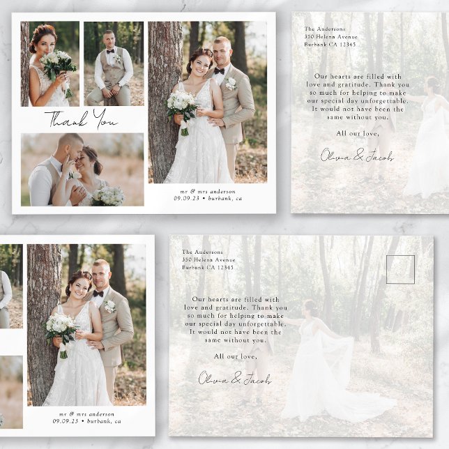 Minimalista Tarjeta de agradecimiento de boda de c (Subido por el creador)