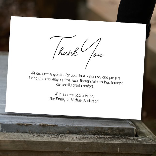 Minimalista Tarjeta de Agradecimiento Funeral Trad (Subido por el creador)