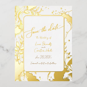 Minimalista tarjeta de aviso de boda con acuarela 