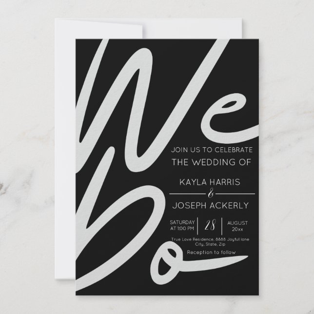 Minimalista Tarjeta de invitación de boda (Anverso)