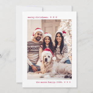 Minimalista Tarjeta de Navidad con Foto Familiar e