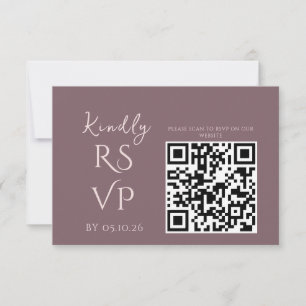 Minimalista Tarjeta de RSVP de Boda Chic Prune y B