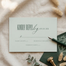 Minimalista Tarjeta de RSVP de Boda con Código QR 