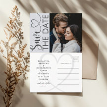 Minimalista tarjeta de 'Save the Date' azul polvor